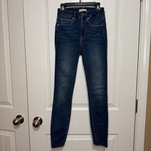 Good American Good Waist Crop Raw Edge Skinny Jeans Women’s 00/24 Dark Wash